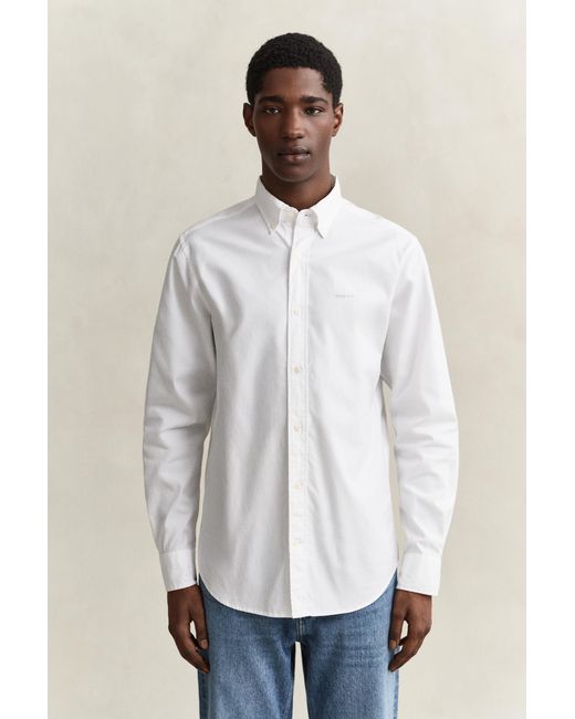 Gant Blue Regular Fit Pinpoint Oxford Shirt for men