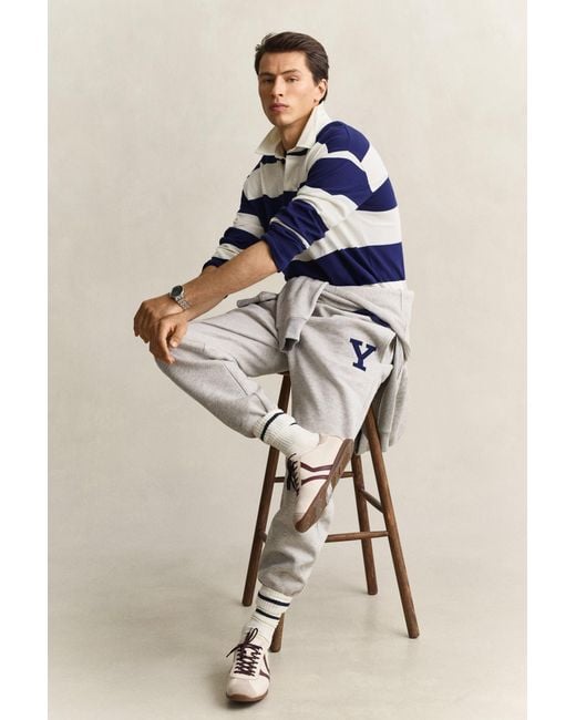 Gant Blue X Yale Striped Heavy Rugger Rich for men