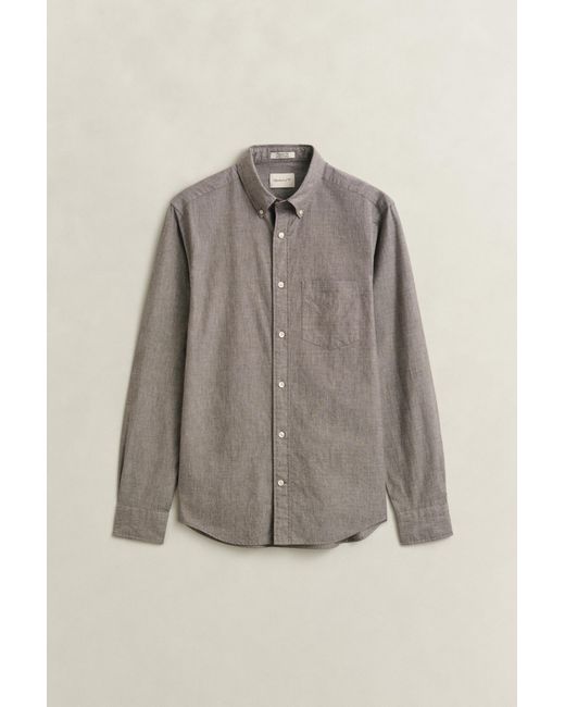 Gant Gray Mélange Archive Poplin Shirt Melange for men