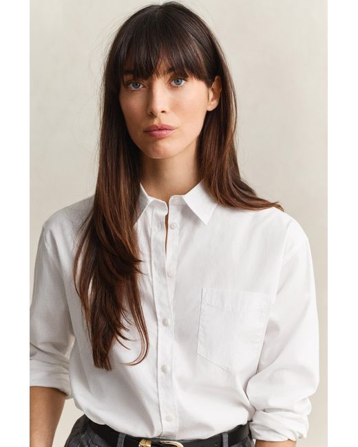 Gant Blue Relaxed Fit Classic Poplin Shirt