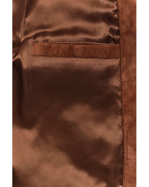 Gant Brown Suede Jacket Mahogany for men