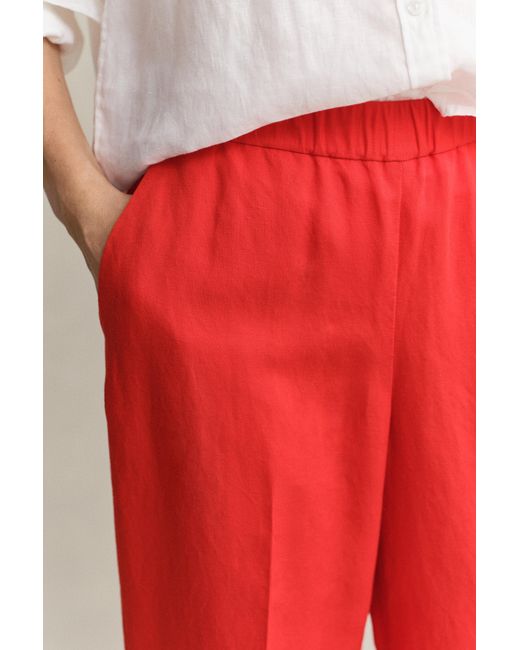 Gant Red Linen Blend Pants