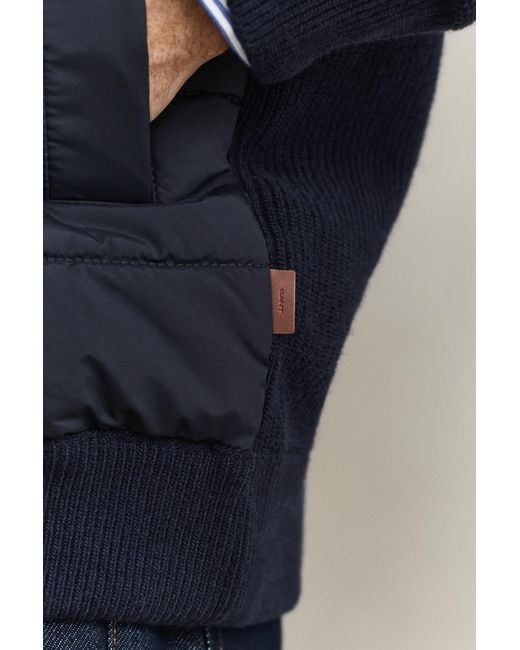 Gant Blue Hybrid Zip Cardigan Evening for men