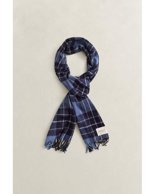 Gant Blue Checked Scarf for men