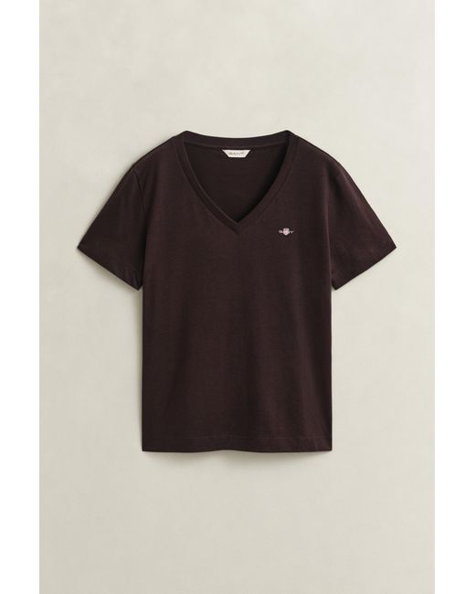 Gant Blue Shield V-Neck T-Shirt Deep