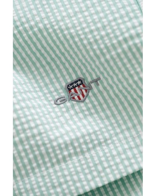 Gant Blue Striped Seersucker Swim Shorts for men