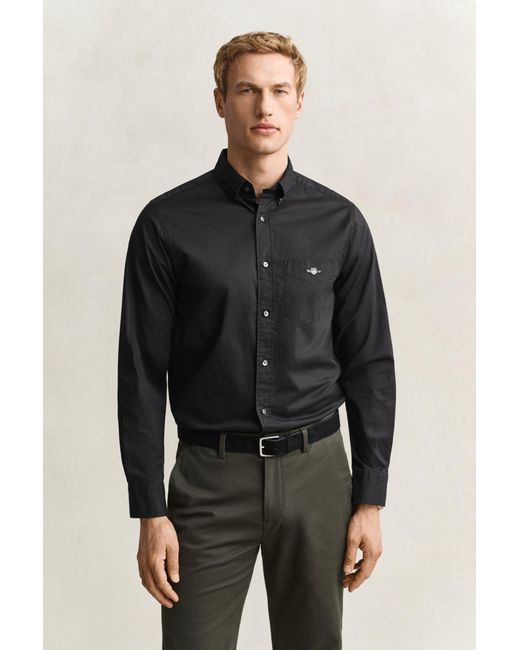 Gant Black Regular Fit Classic Poplin Shirt for men