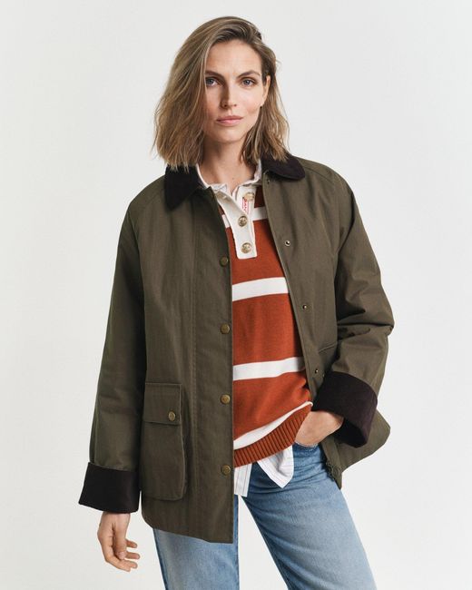 Gant Gray Waxed Cotton Barn Jacket