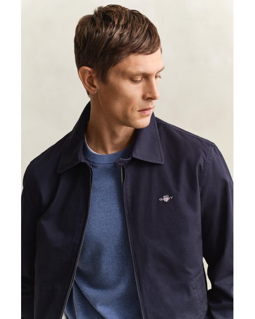 Gant Blue Cotton Windcheater Jacket Evening for men