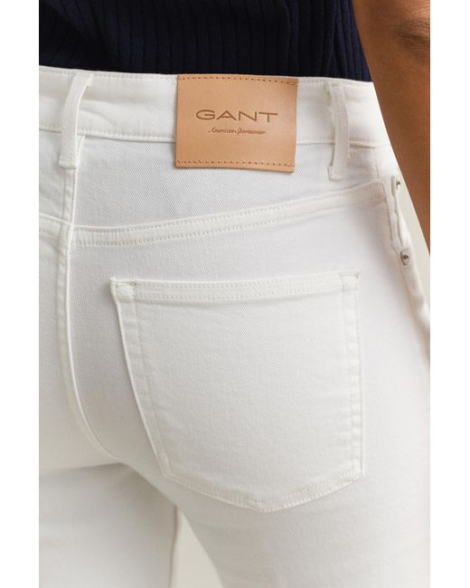 Gant White Flared Stretch Jeans Eggshell