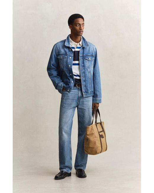 Gant Blue Block Striped Rugger Evening for men