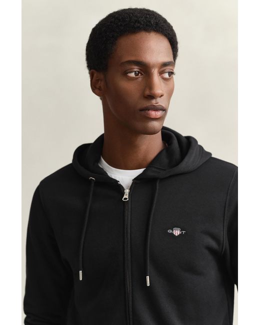 Gant Black Shield Zip Hoodie for men