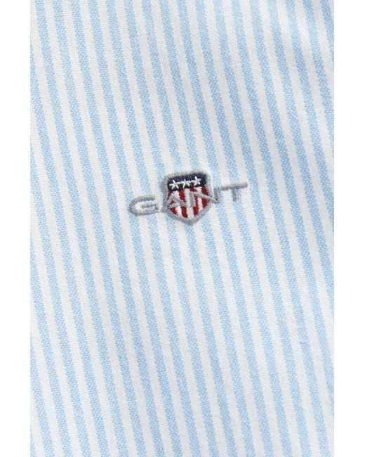 Gant Blue Teens Teen Boys Shield Striped Oxford Shirt for men