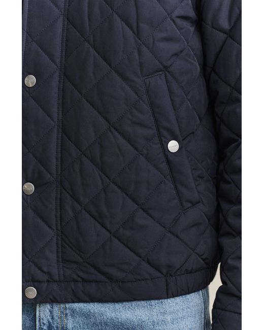 Gant Blue Quilted Jacket Evening for men