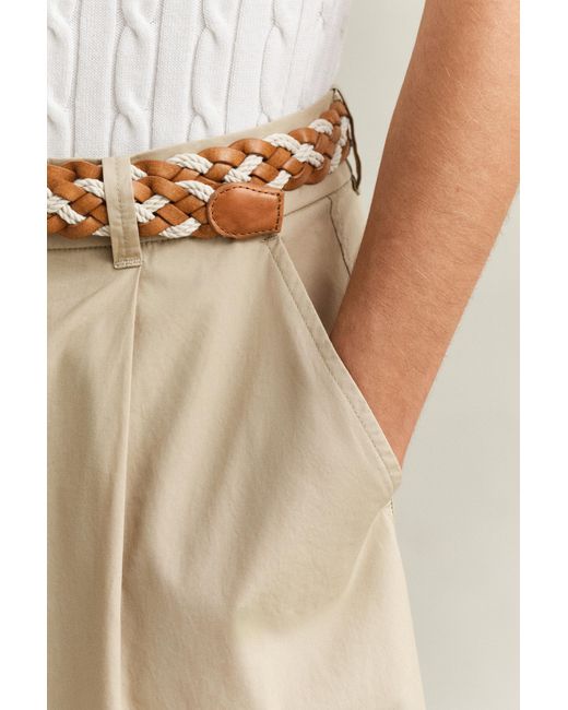 Gant Natural Pleated Chino Skirt