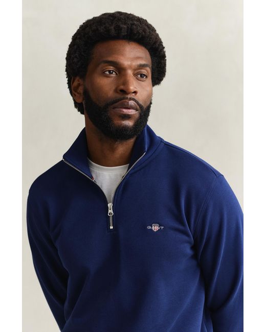 Gant Blue Shield Half-Zip Sweatshirt Rich for men