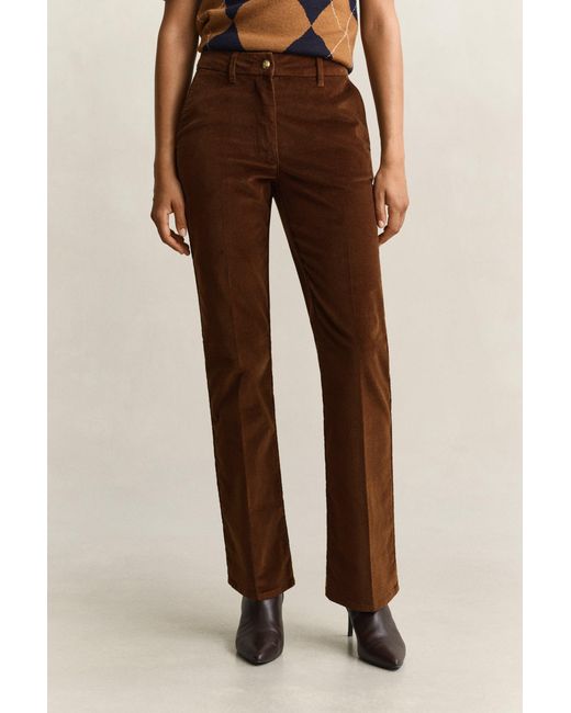 Gant Natural Flared Velvet Pants Mahogany