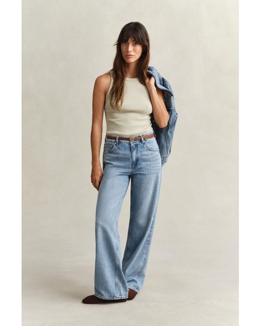 Gant Blue Ribbed Tank Top