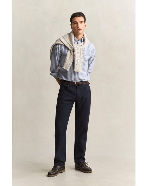 Gant Blue Regular Fit Twill Jeans Evening for men