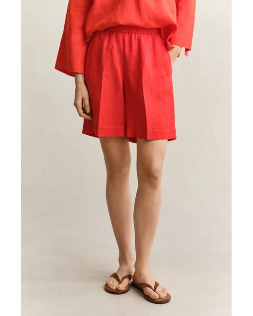 Gant Red Linen Blend Shorts