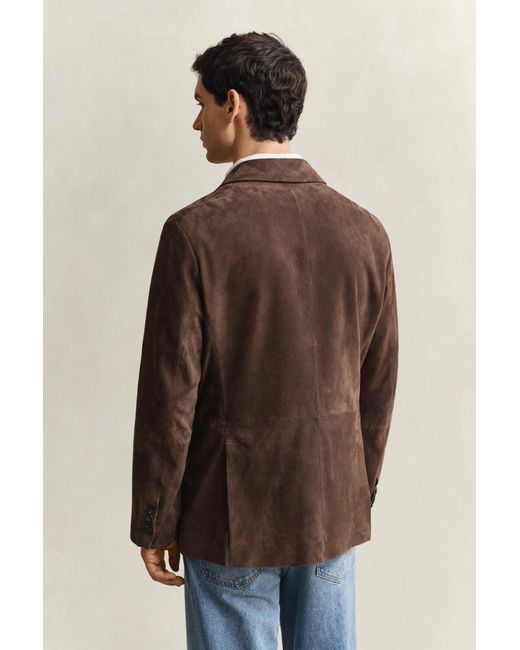 Gant Brown Suede Blazer Rich for men