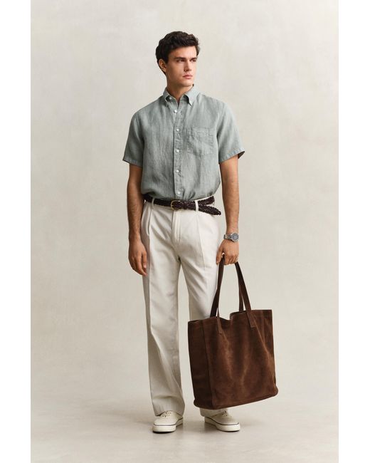 Gant Natural Short Sleeve Linen Shirt for men