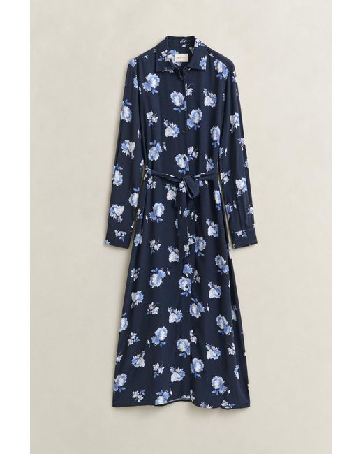 Gant Blue Floral Print Shirt Dress Evening