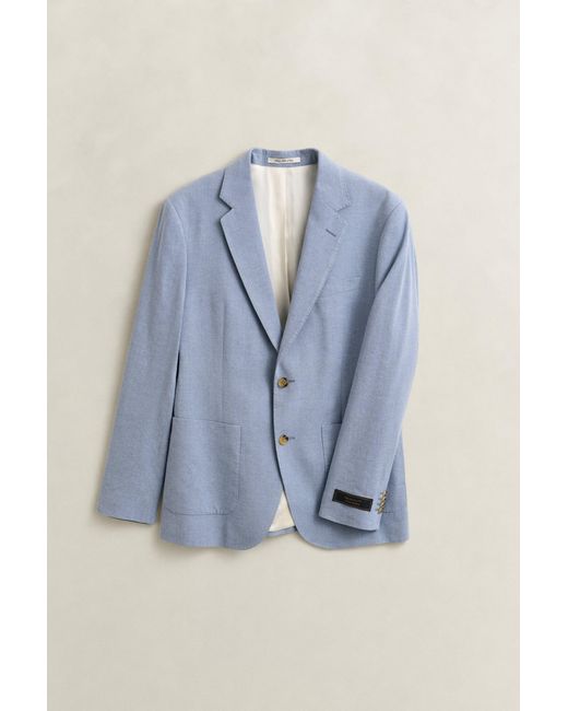 Gant Blue Linen Blend Suit Jacket for men