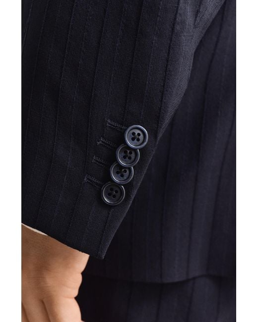 Gant Blue Tonal Pinstripe Suit Jacket Evening for men