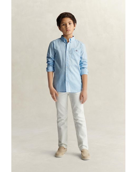 Gant Blue Teens Teen Boys Linen Blend Shirt for men