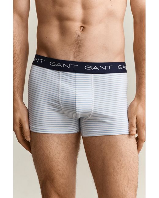 Gant Blue 3-Pack Striped Trunks Marine for men