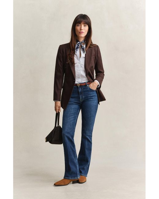 Gant Blue Slim Flared Stretch Jeans Dark Worn In
