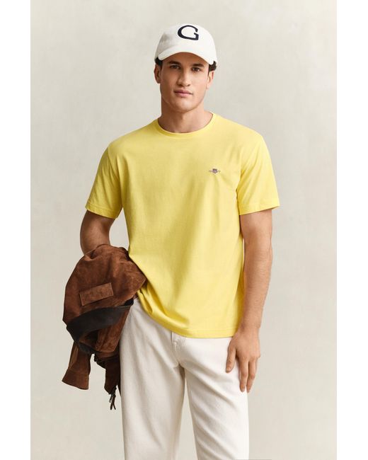 Gant Yellow Regular Fit Shield T-Shirt for men