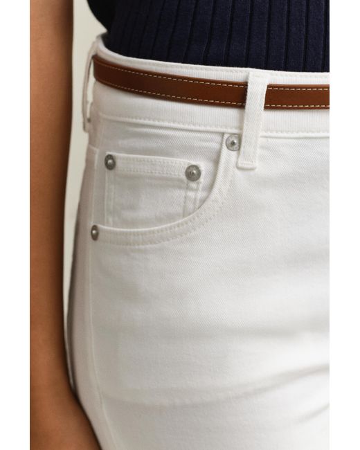 Gant White Flared Stretch Jeans Eggshell