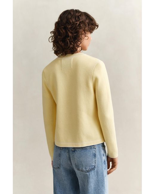Gant Natural Knitted Cotton Jacket