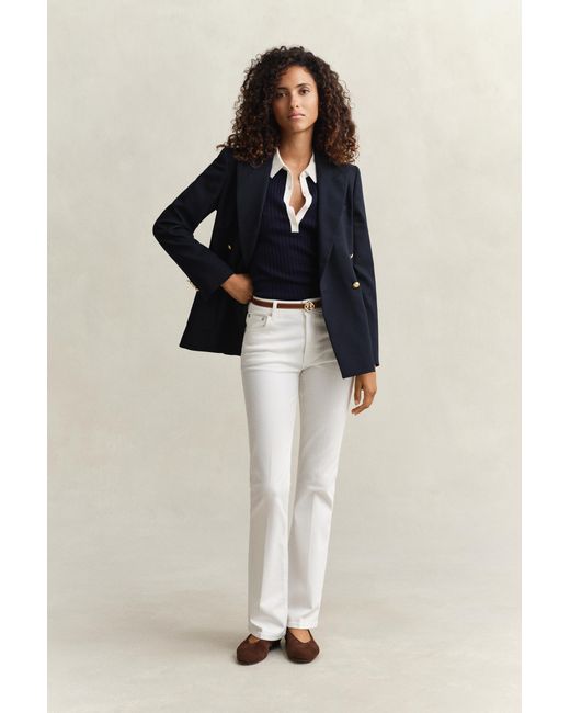 Gant White Flared Stretch Jeans Eggshell
