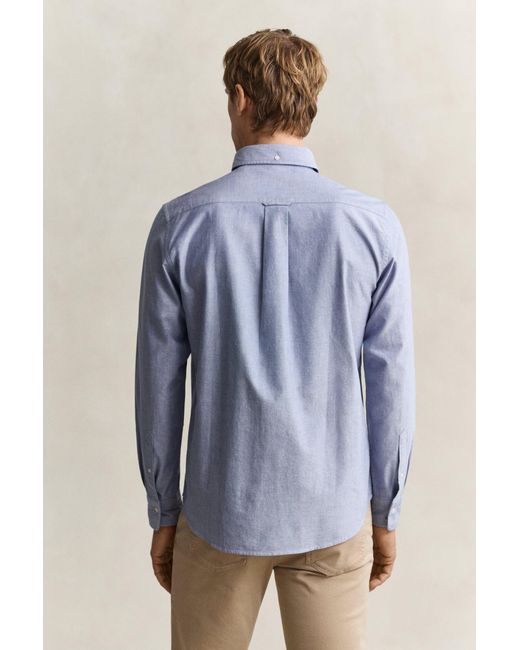 Gant Blue Classic Regular Oxford Shirt College for men