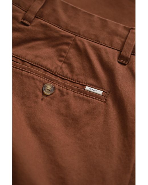 Gant Brown Regular Fit Classic Chinos Mahogany for men