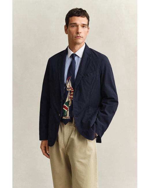 Gant Blue Seersucker Blazer Evening for men