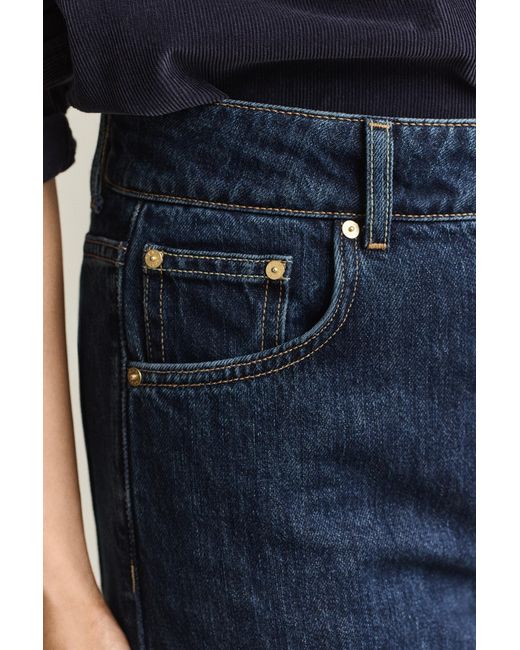 Gant Blue Relaxed Buttoned Jeans Dark Worn In