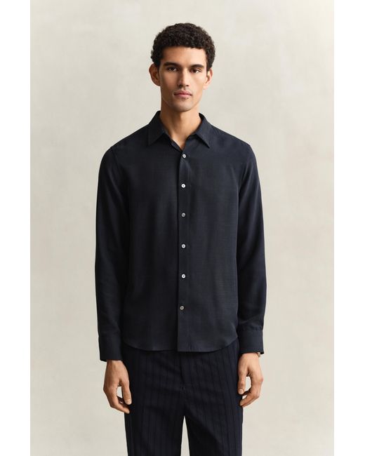 Gant Blue Lyocell Shirt Evening for men