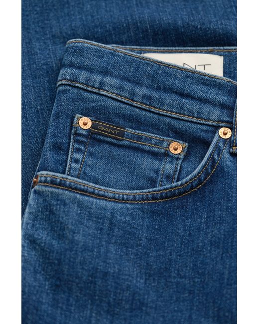 Gant Blue Slim Fit Clean Wash Jeans Mid Vintage for men