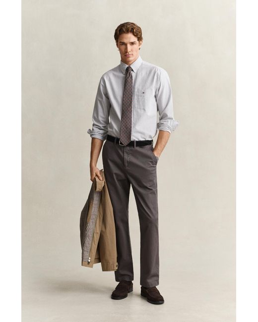 Gant Gray Banker Stripe Classic Oxford Shirt for men