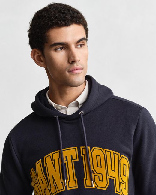 Gant Blue Graphic Hoodie Evening for men