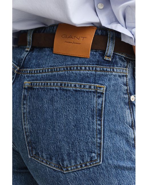 Gant Blue Relaxed Jeans Mid Worn In