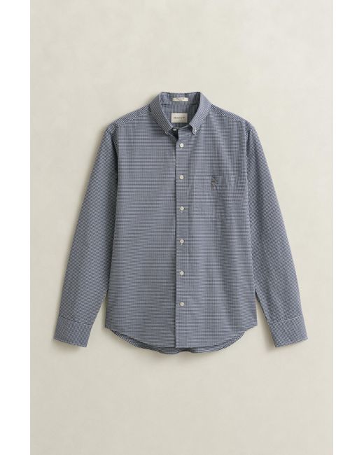 Gant Blue Gingham Classic Poplin Shirt Persian for men