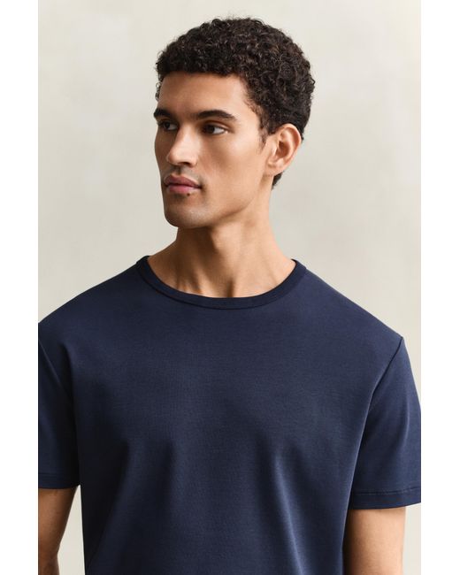 Gant Blue Interlock T-Shirt Evening for men