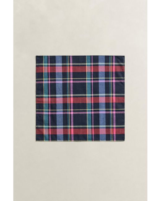 Gant Blue Madras Pocket Square for men