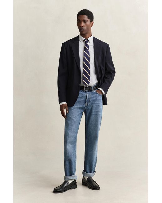 Gant Blue Regular Fit Pinpoint Oxford Shirt for men