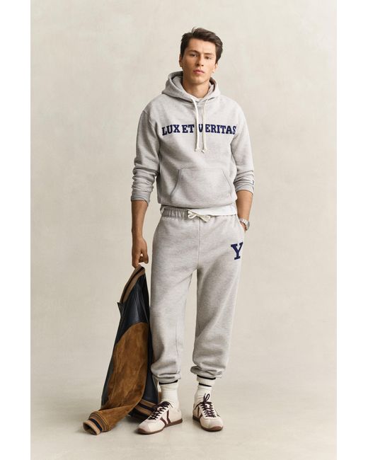 Gant Gray X Yale Sweatpants Melange for men